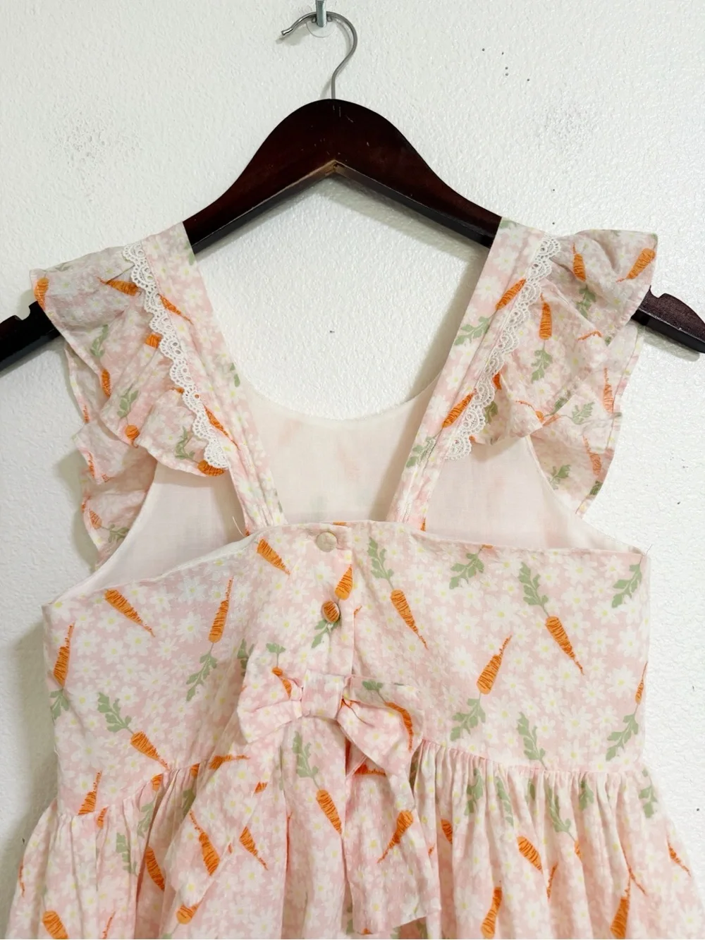 Cynthia Rowley Floral Carrot Ruffle Lace Trim Dress
